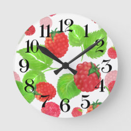 reloj de pared frambuesas a la acuarela runde wanduhr