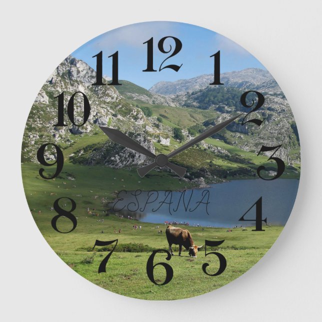 reloj de pared Lagos de Covadonga en Asturias Große Wanduhr (Vorderseite)