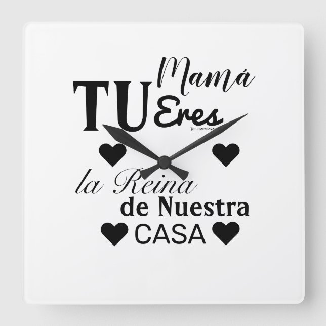 reloj dia de la madre quadratische wanduhr (Vorderseite)