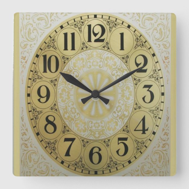 Reloj Dorado Quadratische Wanduhr (Vorderseite)