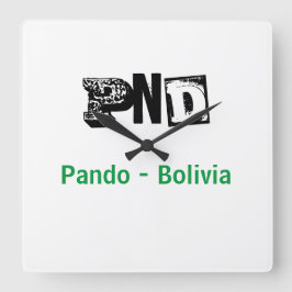Reloj PND Pando Bolivia Quadratische Wanduhr