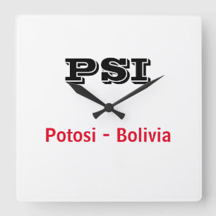 Reloj Potosi Bolivia Quadratische Wanduhr