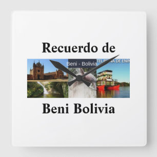 Reloj recuerdo von Beni Bolivien Quadratische Wanduhr
