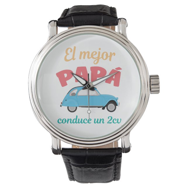 Reloj Redondo Grande Camiseta El Mejor Papá conduc Armbanduhr (Vorderseite)