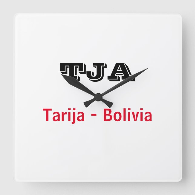 Reloj Tarija Bolivia Quadratische Wanduhr (Vorderseite)