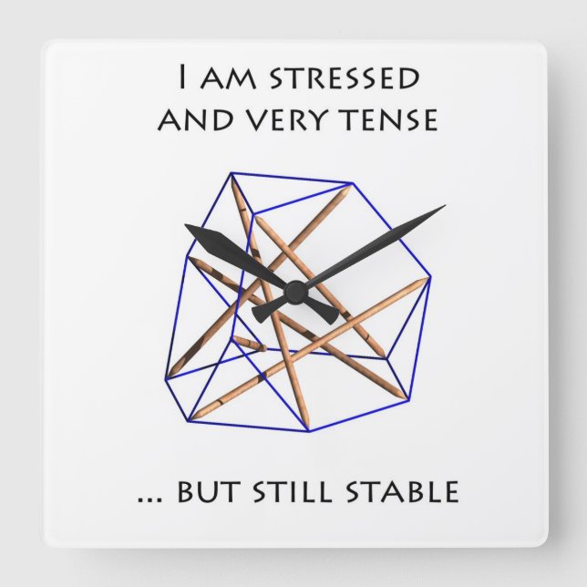 Reloj Tensegridad Quadratische Wanduhr (Vorderseite)