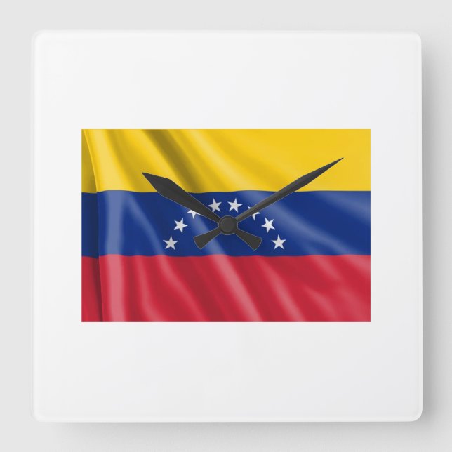 Reloj Venezuela Quadratische Wanduhr (Vorderseite)