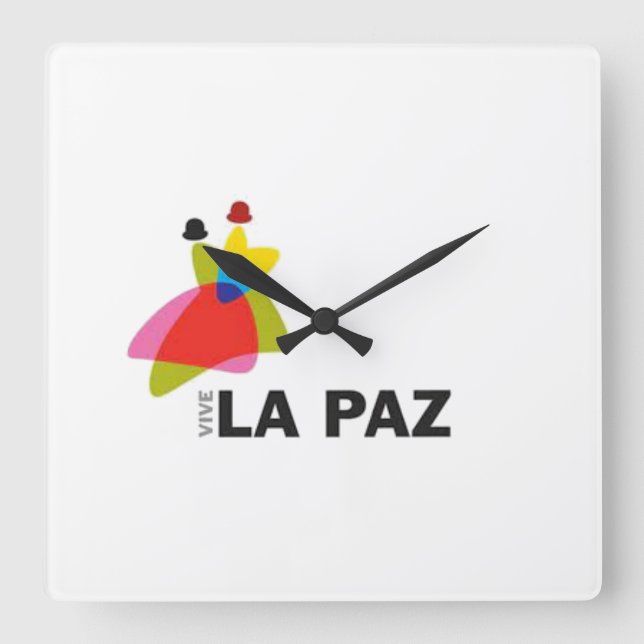 Reloj vive La Paz Quadratische Wanduhr (Vorderseite)