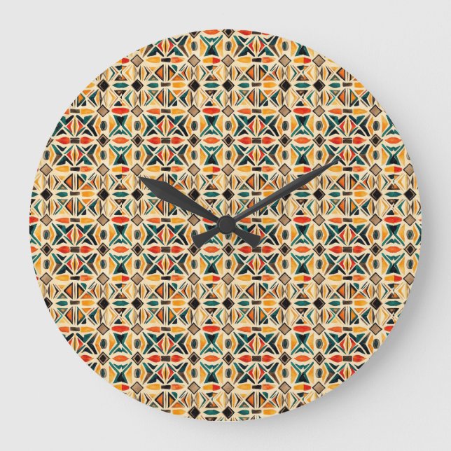  Relojes de pared  Geometric Watercolor Mosaic Große Wanduhr (Vorderseite)