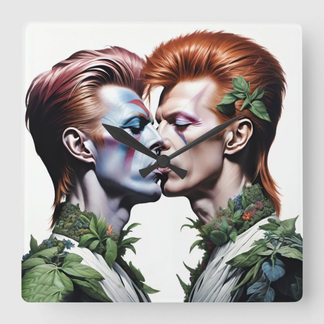 Relojes de pared, Hombres Parejas Quadratische Wanduhr (Vorderseite)