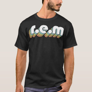 REM Retro-Regenbogentypografie verblasster Stil T-Shirt