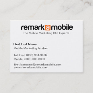 RemarkaMobile Orangen-Visitenkarte Visitenkarte