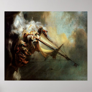 Rembrandt Art Painting Christ im Sturm Poster