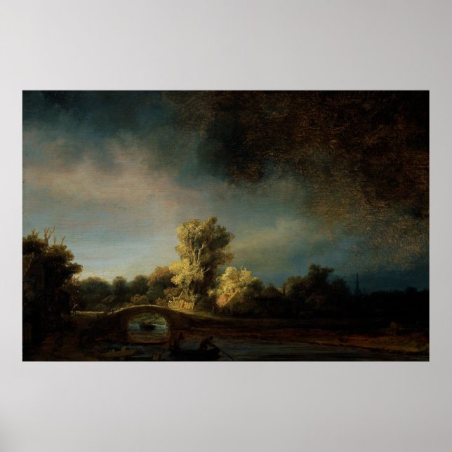 Rembrandt Art Painting Landschaft Poster (Vorne)