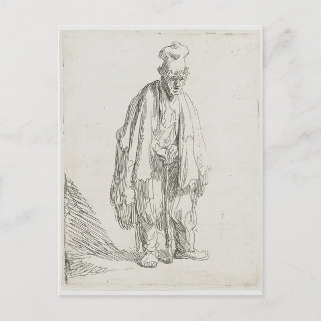 Rembrandt - Beggar in einem High Cap-Stehende Postkarte (Vorderseite)