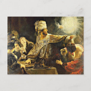 Rembrandt - Belshazzars Fest, religiöses Gemälde Postkarte