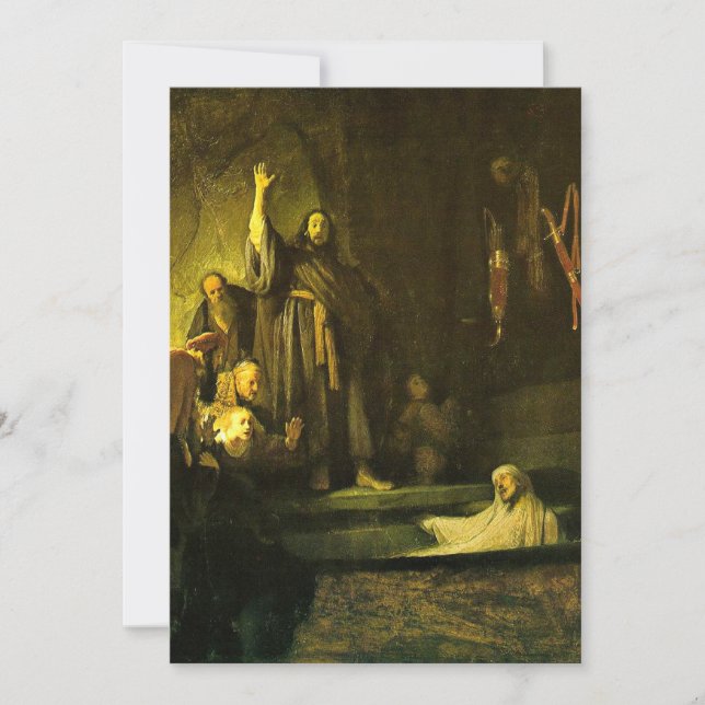Rembrandt - Das Aufziehen von Lazarus Karte (Vorderseite)