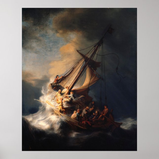 REMBRANDT | Der Sturm am Meer von Galiläa Poster (Vorne)