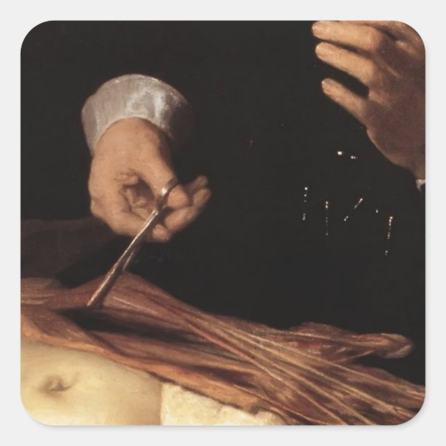 Rembrandt - Die anatomische Lektion von Dr. Nicola Quadratischer Aufkleber (Vorderseite)