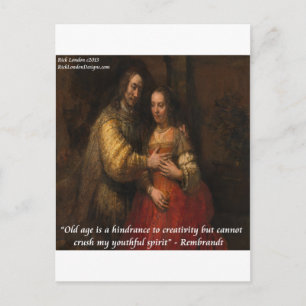 Rembrandt "Die jüdische Braut" und Zitat zum Alter Postkarte