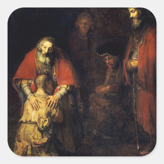 Rembrandt - Die Rückkehr des Wunders Quadratischer Aufkleber (Vorderseite)