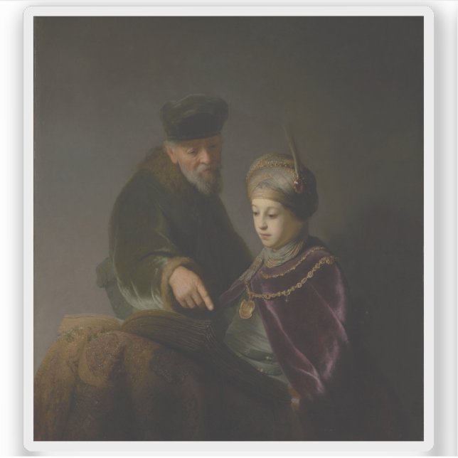 Rembrandt - Ein junger Gelehrter und sein Tutor Aufkleber (Vorderseite)