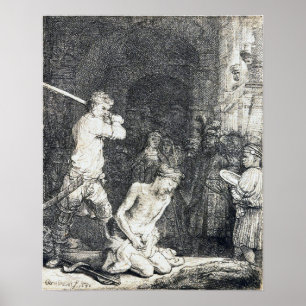 Rembrandt - Enthauptung Johannes des Täufers 1640 Poster