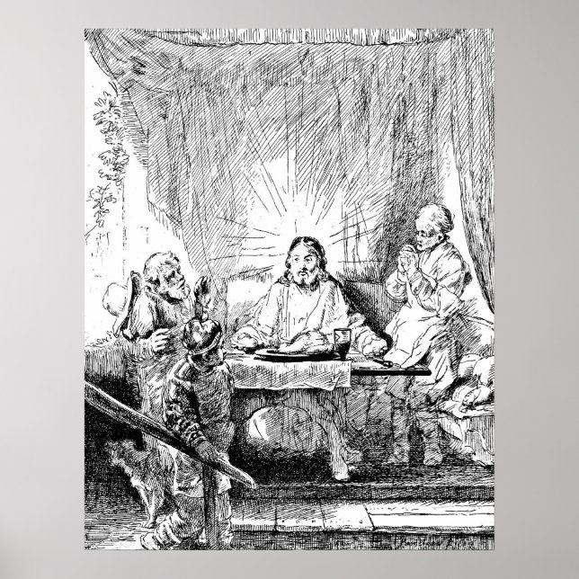 Rembrandt Etching Supper Poster (Vorne)