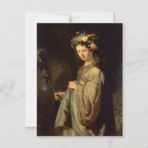 Rembrandt - Flora, beliebtes Barockbild, Postkarte