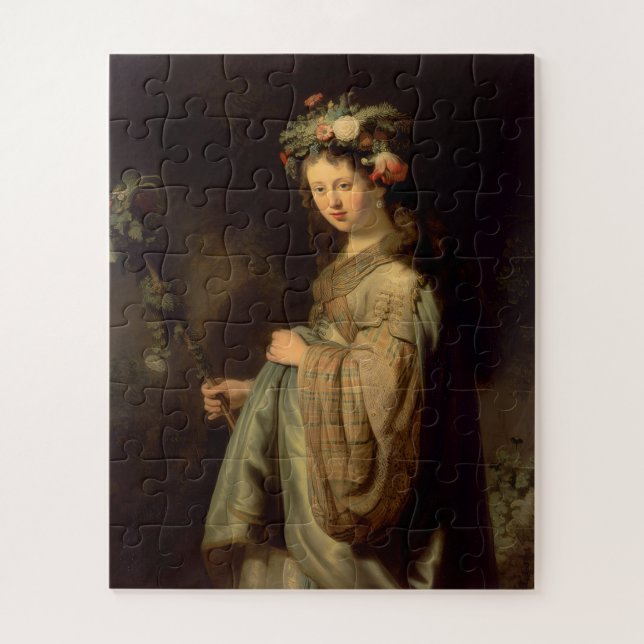 Rembrandt - Flora, beliebtes Barockbild, Puzzle (Vertikal)