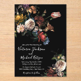 Rembrandt Floral Dark & Moody Wedding Acryleinladungen