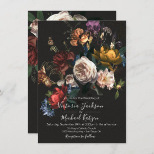 Rembrandt Floral Dark & Moody Wedding Einladung