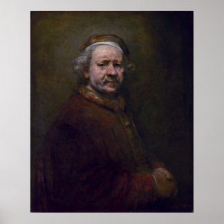 Rembrandt Harmenszoon van Rijn - Selbstporträt Poster
