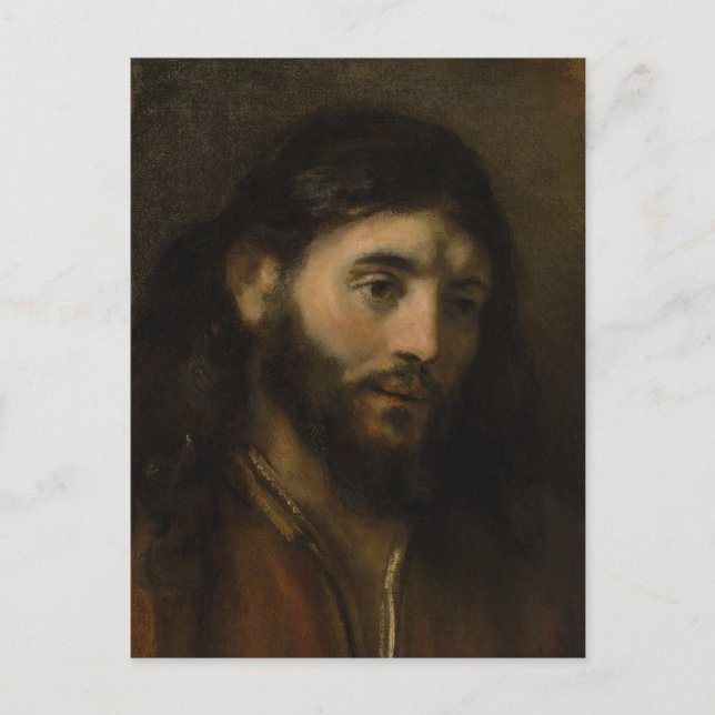 Rembrandt Head of Christ CC0923 Jesus portraits Postkarte (Vorderseite)