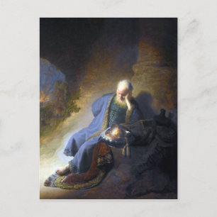 Rembrandt Jeremiah Lamenting the Destruction Postkarte
