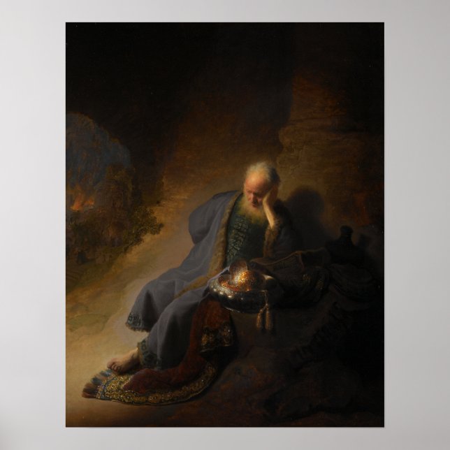 Rembrandt - Jeremiah Trauernde Zerstörung von Jeru Poster (Vorne)