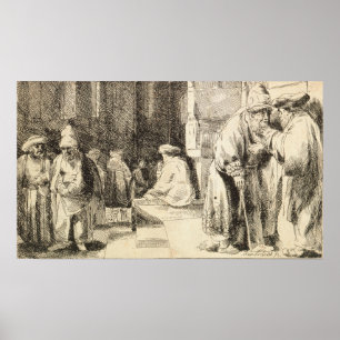 Rembrandt - Juden in Synagoge Poster