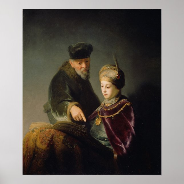 Rembrandt - Junger Gelehrter und sein Tutor Poster (Vorne)