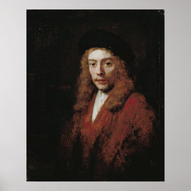 Rembrandt - Junger Mann, vielleicht Sohn des Künst Poster (Vorne)
