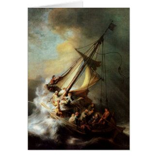 Rembrandt-Kunst, die Christus im Sturm malt