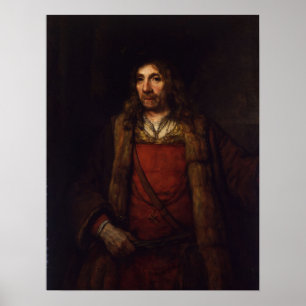Rembrandt - Mann im pelzgefütterten Mantel Poster