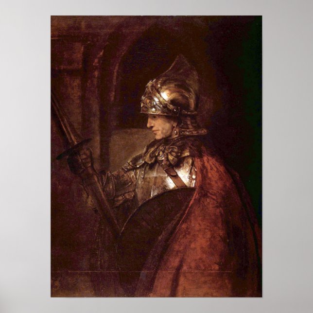 Rembrandt - Mann mit Waffen (Alexander der Große) Poster (Vorne)