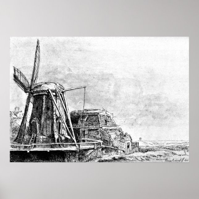 Rembrandt Mill Etching Poster (Vorne)