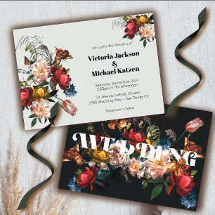 Rembrandt Modern Floral Dark & Moody Wedding Einladung