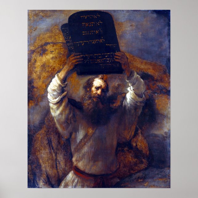 Rembrandt Moses mit den zehn Geboten Poster (Vorne)