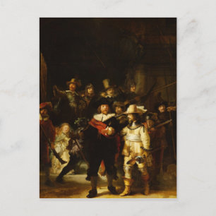 Rembrandt Nachtwache Barockgemälde Nachtwacht Postkarte
