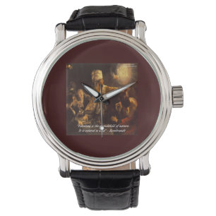 Rembrandt Natur Zitat & Malerei Unisex-Uhr Armbanduhr