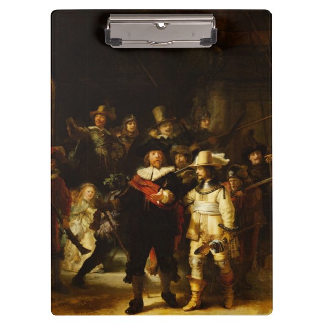 Rembrandt Nightwatch Night Barockmalerei Klemmbrett (Vorderseite)