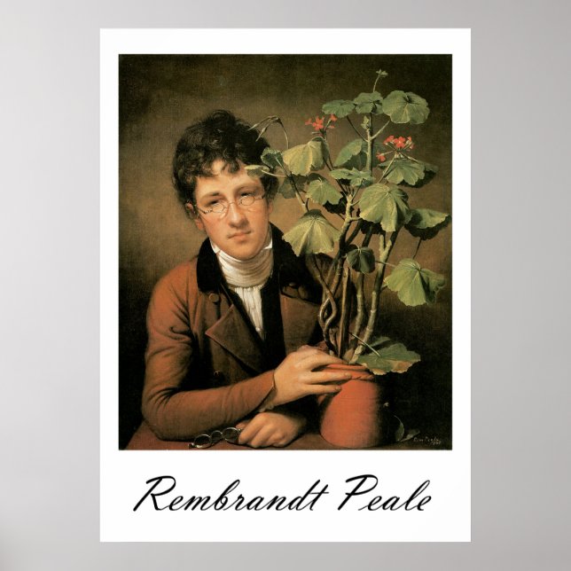 Rembrandt Peale Rubens Peale mit Geranium 1 Poster (Vorne)