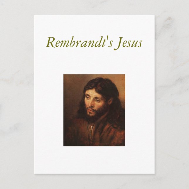 Rembrandt-portrait-of-christs-head-1650, Rembra... Postkarte (Vorderseite)